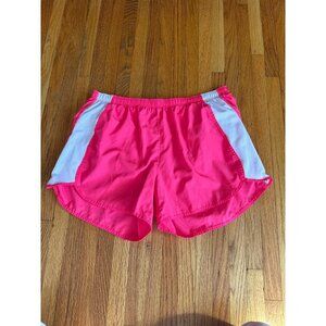 Champion Womens Medium Pink & White Running Shorts With Drawstring Waist